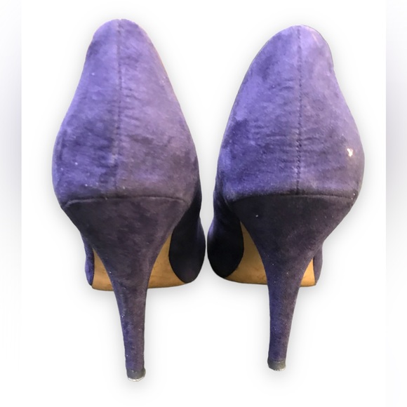 Purple suede heel pumps size 6 - Picture 2 of 4